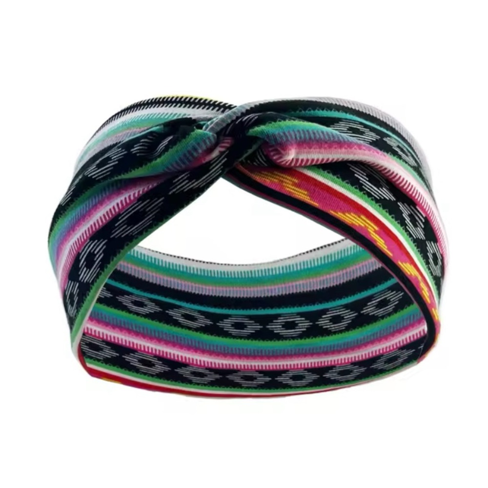 Bohemian Boho MultiColored Colorful Pattern Soft Cotton Headband Hair Wrap